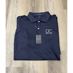 Peter Millar Polo Shirt Mens XL Navy Crown Crafted Tailored Fit Stretch Custom